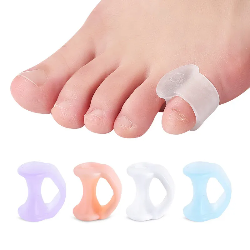 4pcs=2pairs Silicone Separator Hallux Valgus Finger Protector Toe Orthopedic Products Corrector Feet Care Straightener Pedicure