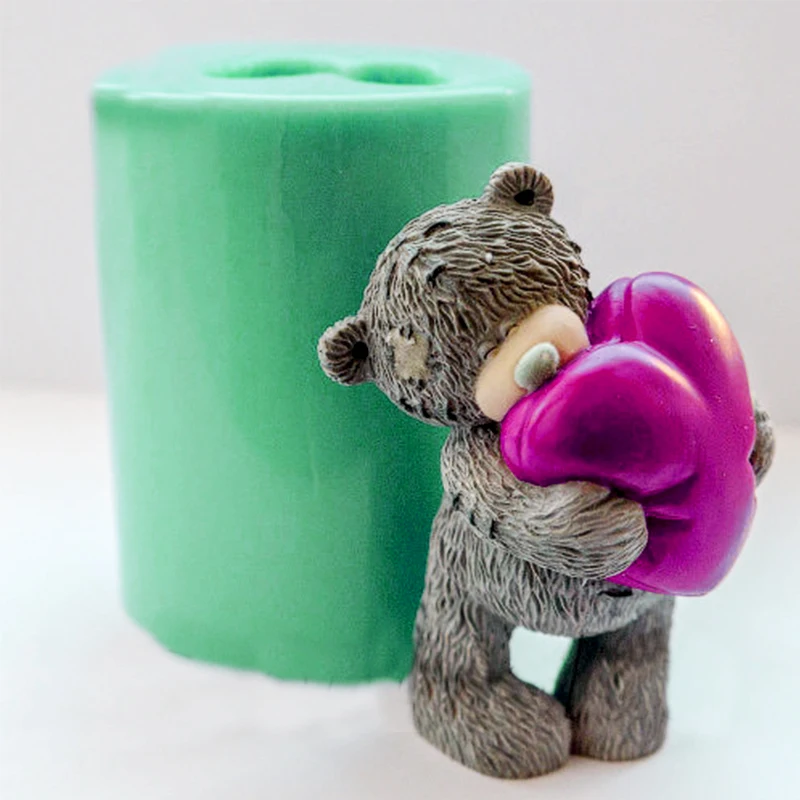 S9310 Animal Attentive Soap Mould 3D Teddy Bear Mould Silicone Mould Candle Mould Fragrance Stone Mould