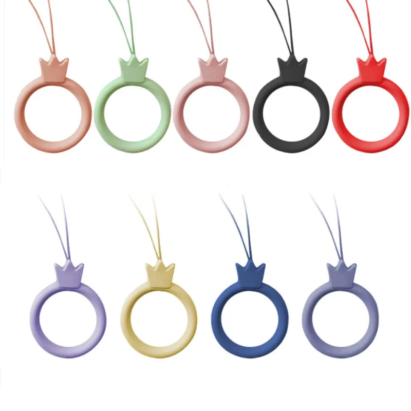 Цветное милое блестящее Силиконовое кольцо со шнурком, аксессуары для бриллиантов, универсальное Силиконовое небьющееся короткое кольцо