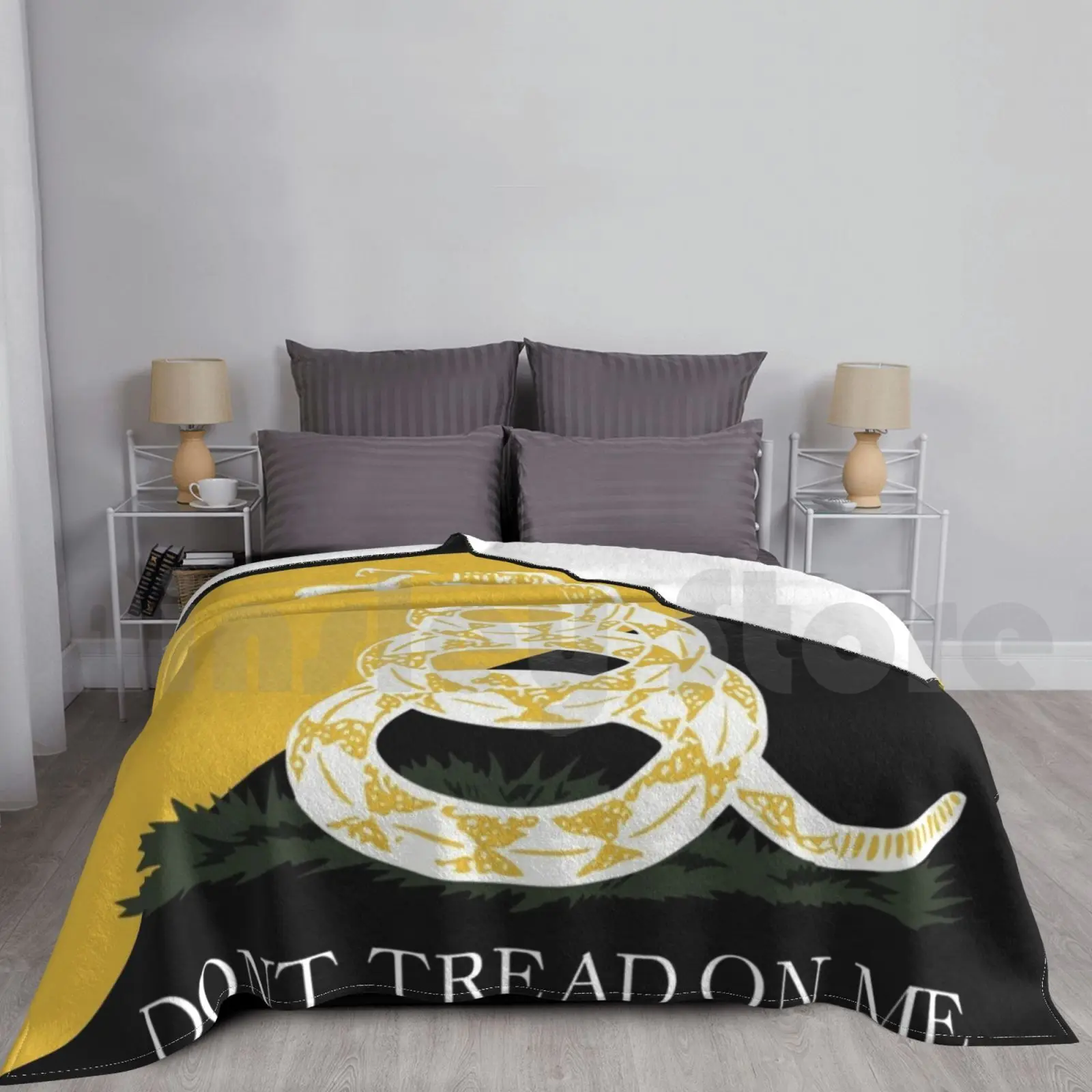 Gadsdens Flag Ancap Flag Blanket For Sofa Bed Travel Gadsden Gadsen Rattlesnake Libertarian Tea Party Us History