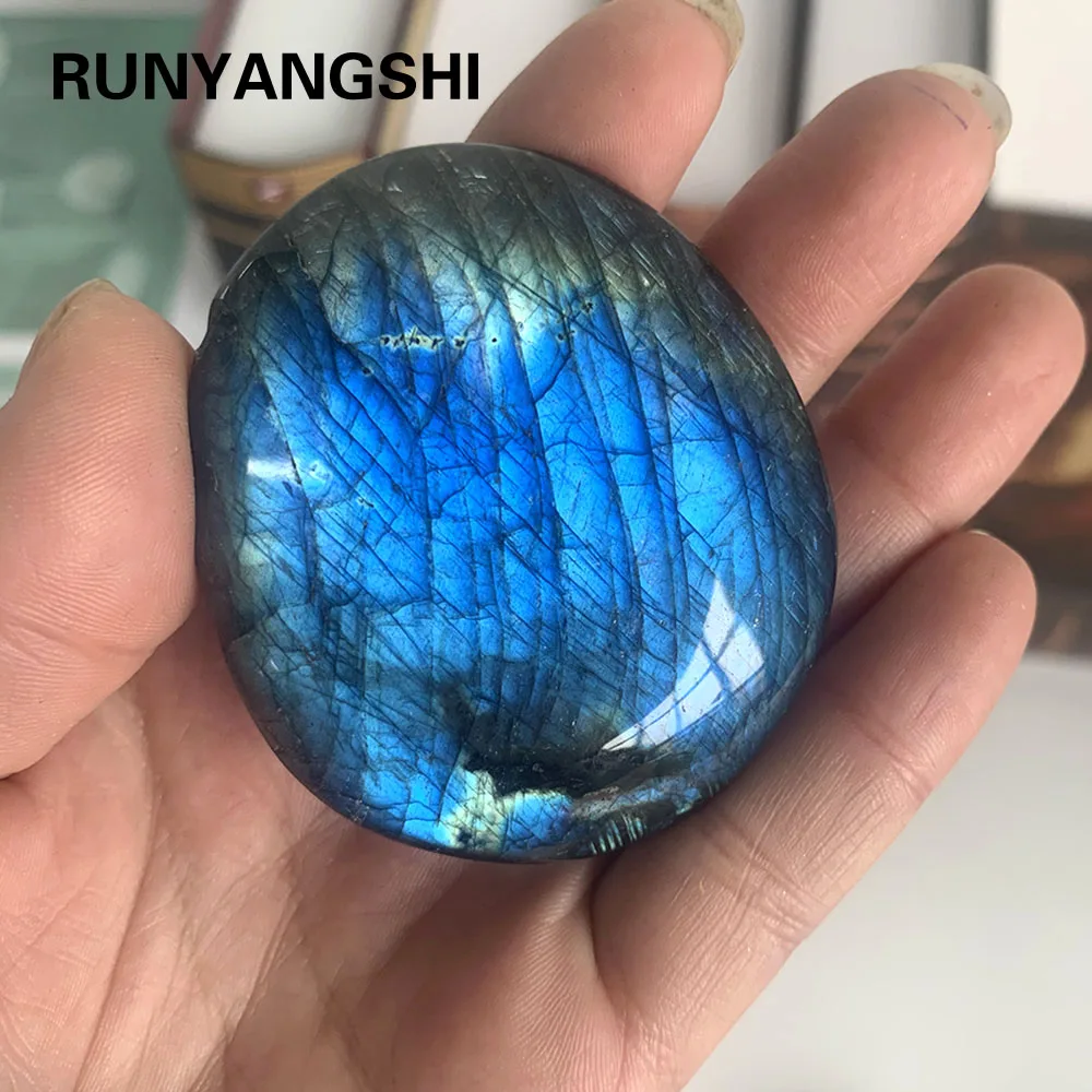 Natural crystal polished stone Labradorite Hot compress stone Moonstone energy crystal quartz Ornament Send Random