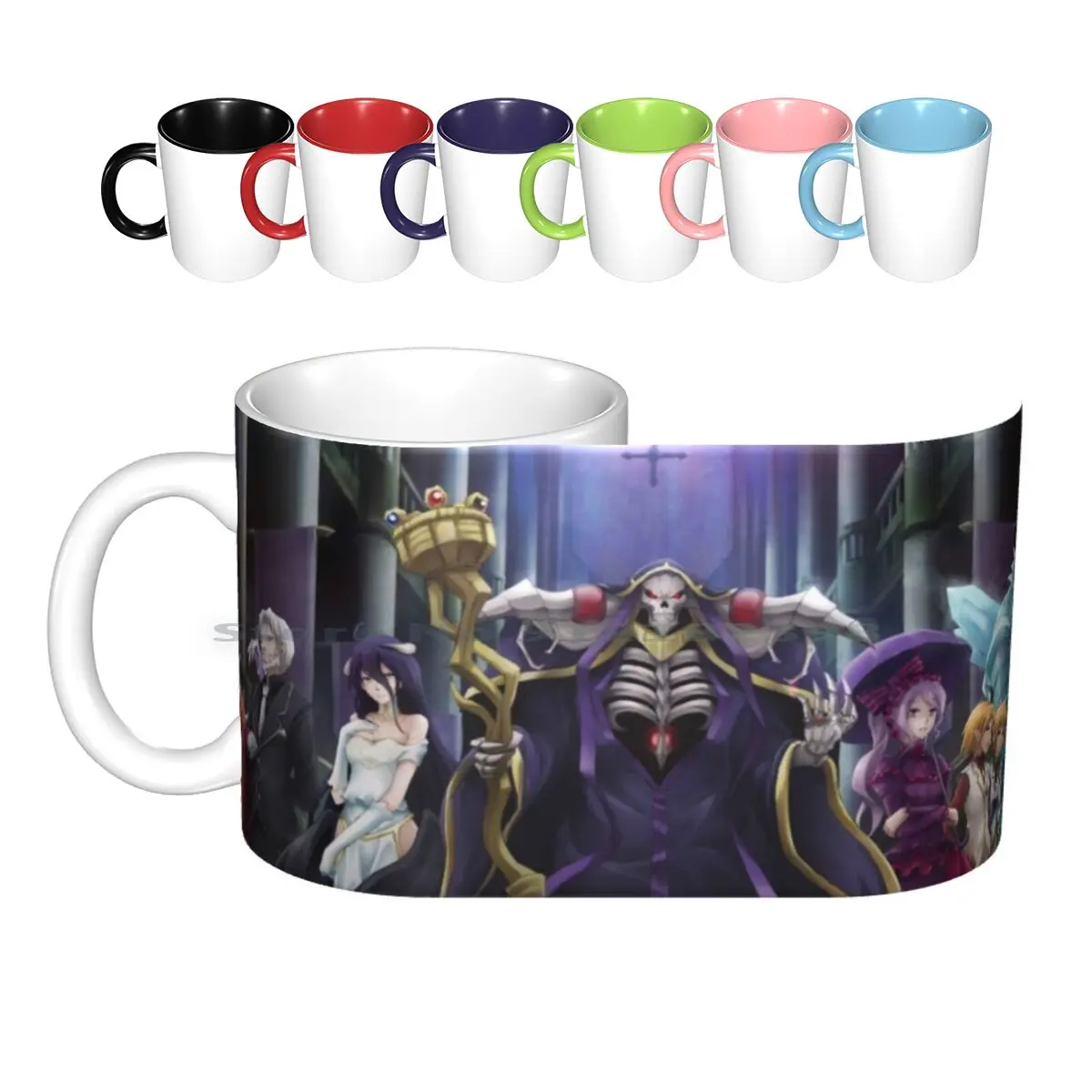 The Overlord Crew Ceramic Mugs Coffee Cups Milk Tea Mug Overlord Anime Shalltear Albedo Lich Creative Trending Vintage Gift