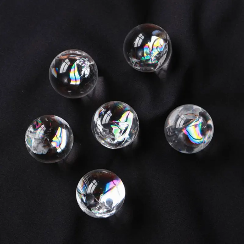 Natural Rainbow Clear Crytsals Ball Quartz Gemstones Jewelry Crystal Divination Orb Healing Reiki Home Decor DIY Crafts Gift 1Pc