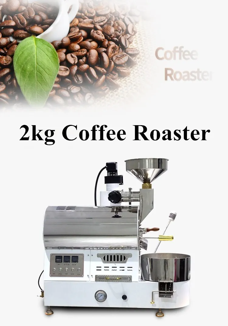 2kg Commercial Electric Gas Alaska Coffee Bean Dark Roaster Machine Mini Probat Industrial Coffee Roasting Machine