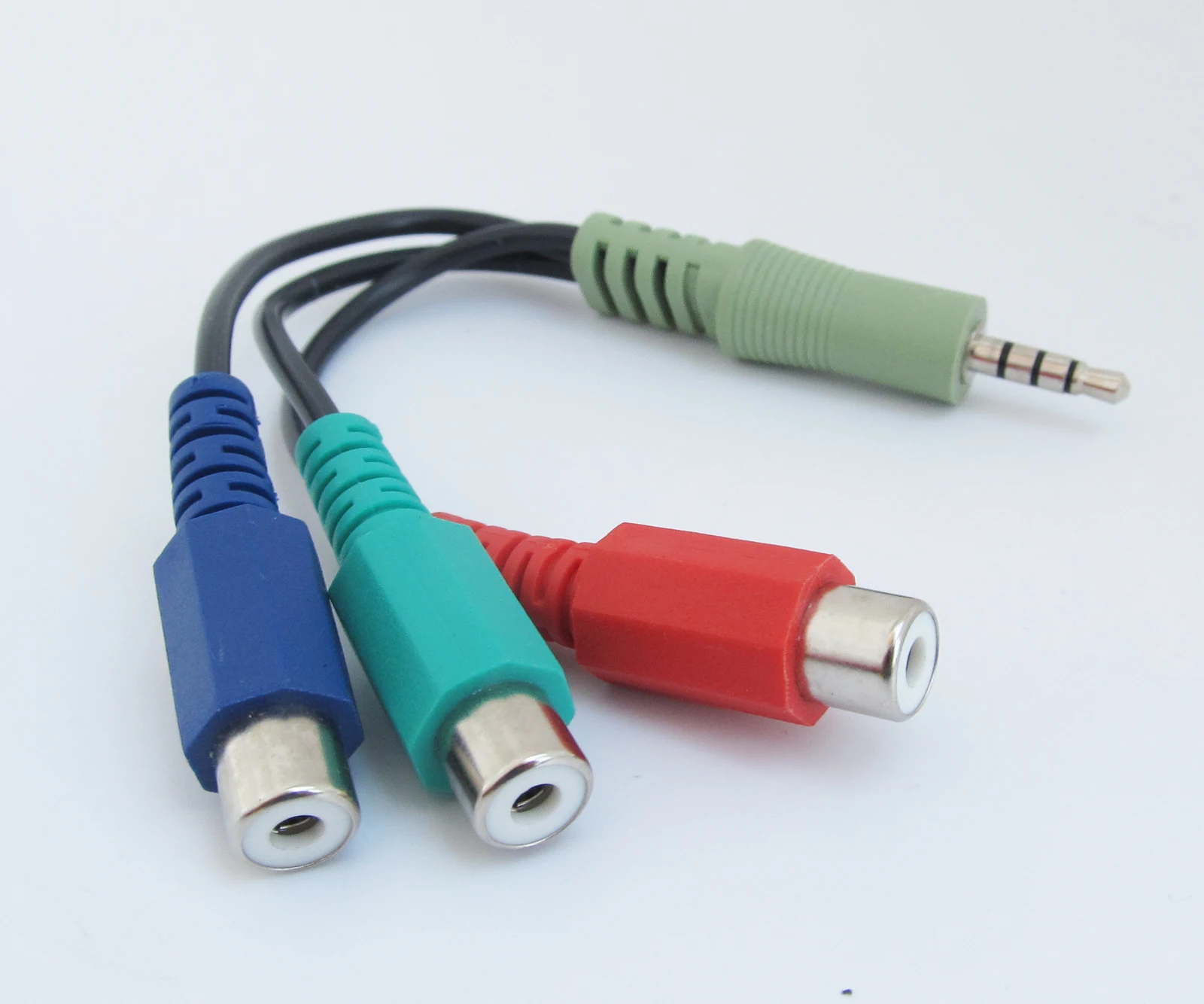1pc 3.5mm 4 Pole Male Plug To 3 RCA (Red/Blue/Green) Female Jack Cable Item No.: 4-0195