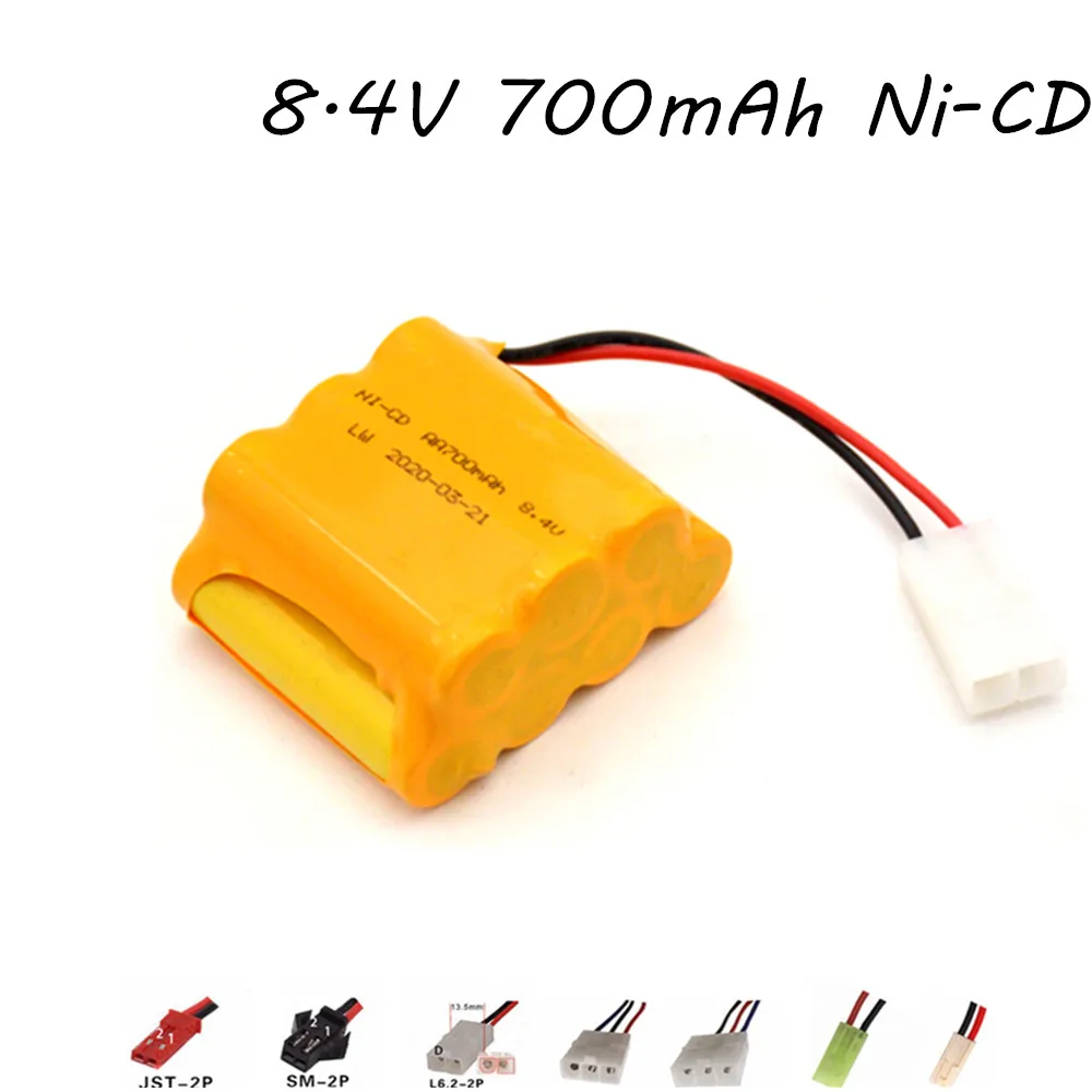 Аккумулятор NICD 8,4 в, 700 мА · ч, для игрушечной машинки на радиоуправлении, лодки, грузовика, поезда, модели AA, Ni-CD, 8,4 в, 1 шт.