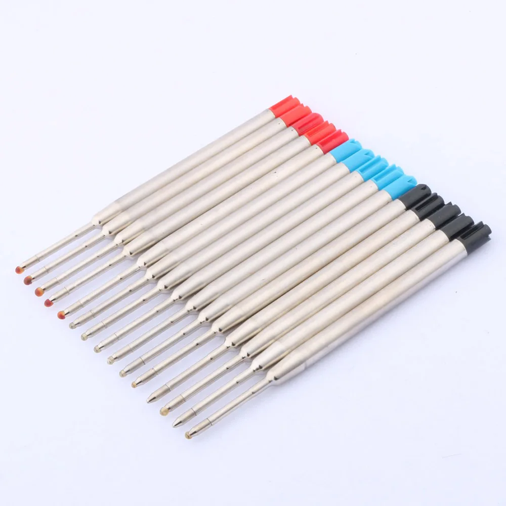 10Pc Nieuwe Metalen Kwaliteit Blauw Of Zwart Rood Inkt Refill Balpen Vulling