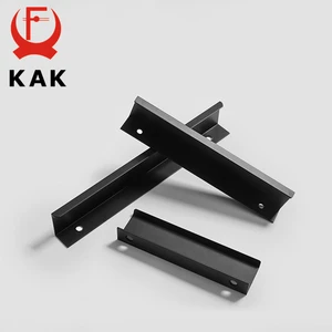 Kak schwarz silber versteckte kabinetthandles legierung küchenschrank remmschubluder schublade schlafzimmertür möbel griff mit hardware 10 Hauptverkaufsschubladen Silber - №7