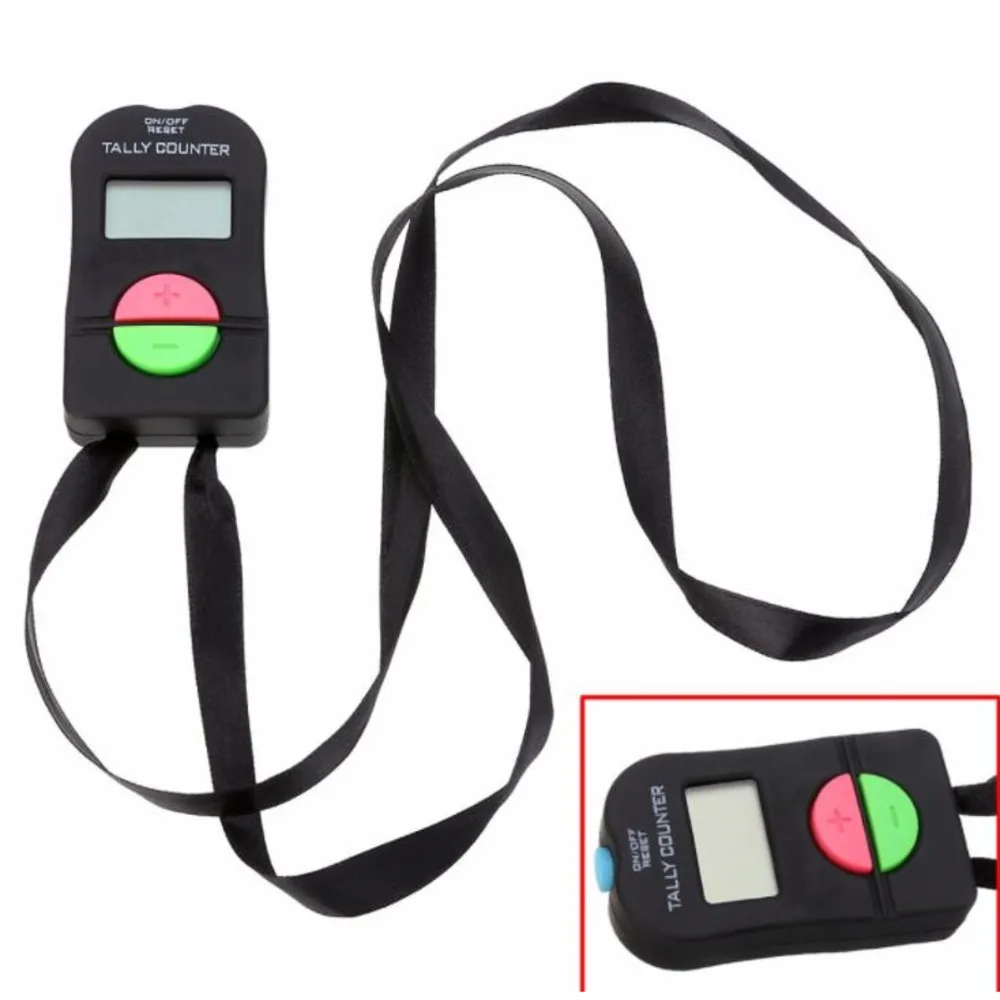 100pcs Digital Hand Tally Golf Counter Electronic Manual Clicker Gym Security Running Clicker Up Down Neck Strap Gift