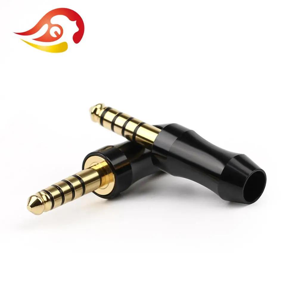 QYFANG 4.4mm 5 Pole Stereo Earphone Plug Rhodium/Gold Plated Copper Balance Audio Jack Wire Connector HiFi Headset Metal Adapter