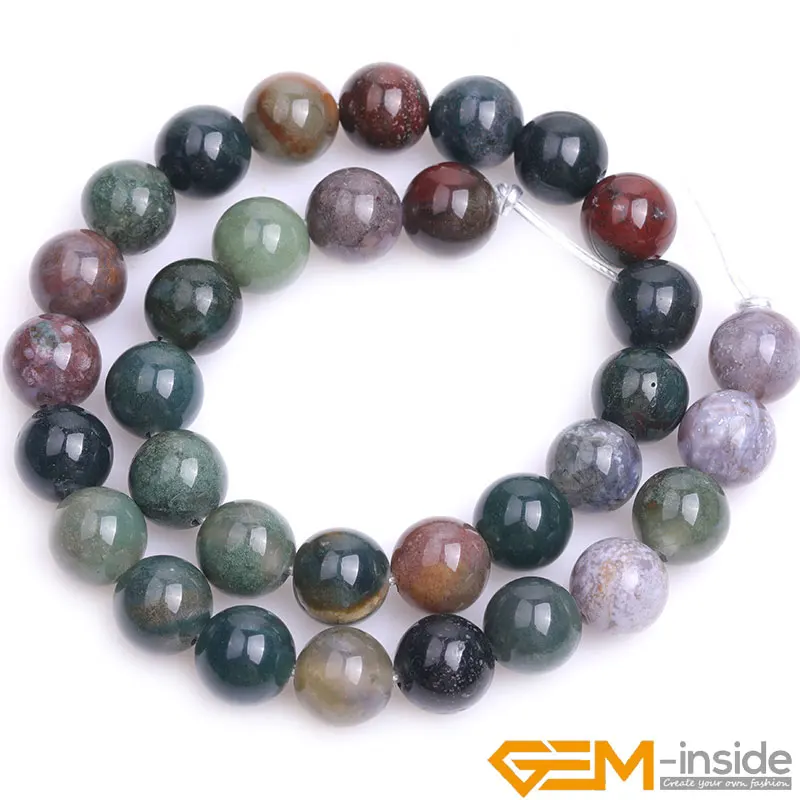 Natural 2mm Big Hole Indian Agates Round Bead For Jewelry Making Strand 15\