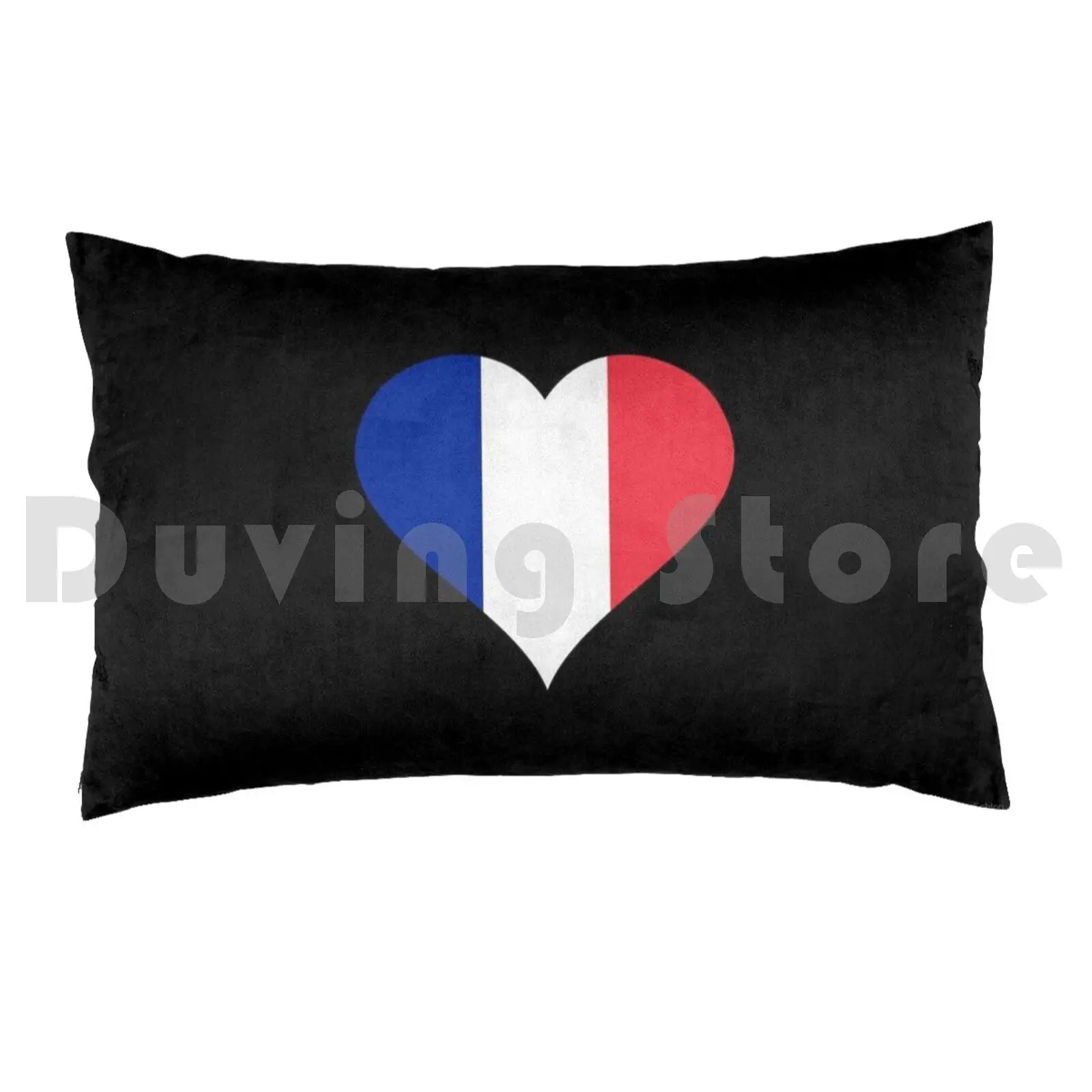 France-Heart Pillow Case Printed 50x75 France Heart Blue White Red Frenchman French Flag