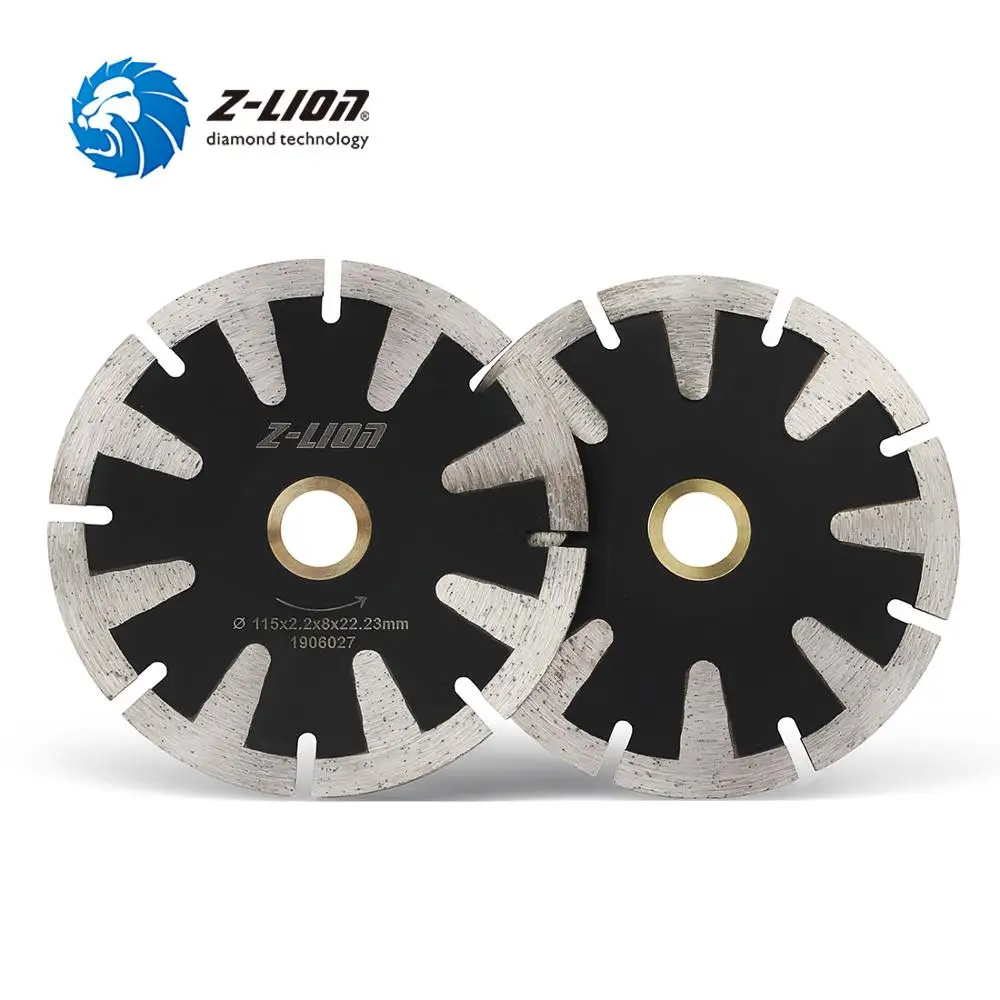 Z-LION 115mm Diamond Curved Saw Blade T Segment Cutting Disc Granite Marble Concrete Wet Dry Cutting Wheel Arbor 22.23 Or 16mm