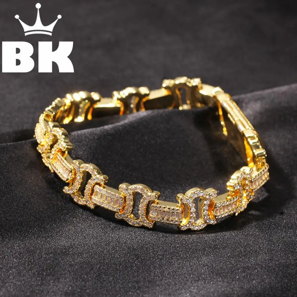 

12.5mm Byzantine Miami Cuban Bracelet Micro Paved Cubic Zircon Cuban Bracelet Mens Women Hip Hop Jewelry