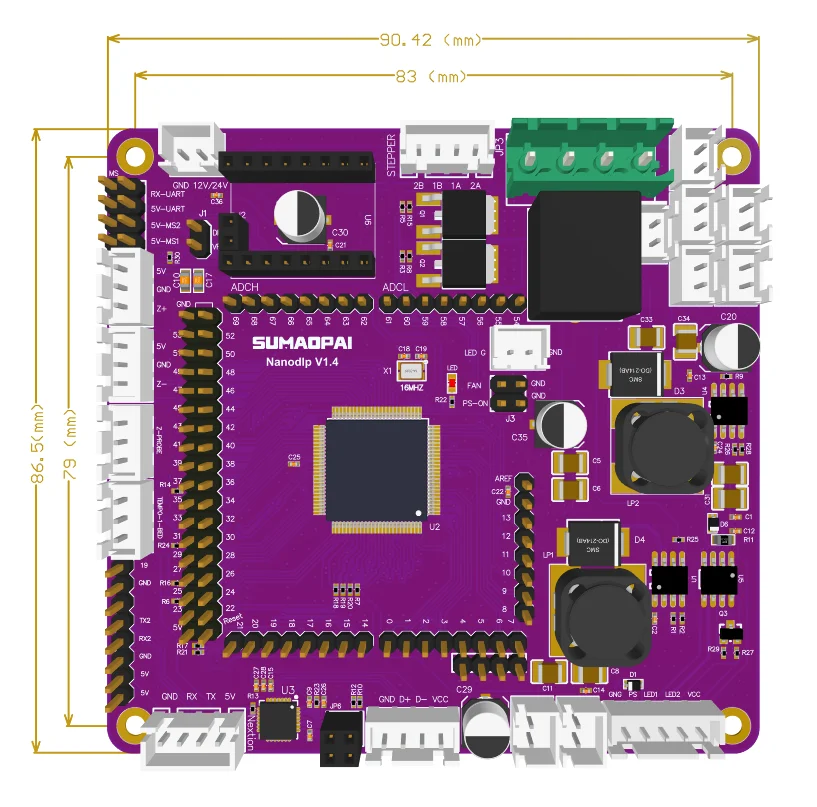 3D Printer Accessories UV 405nm Light Curing DIY Raspberry Pi NanoDLP Official Control Board V1.4 With Touch Screen