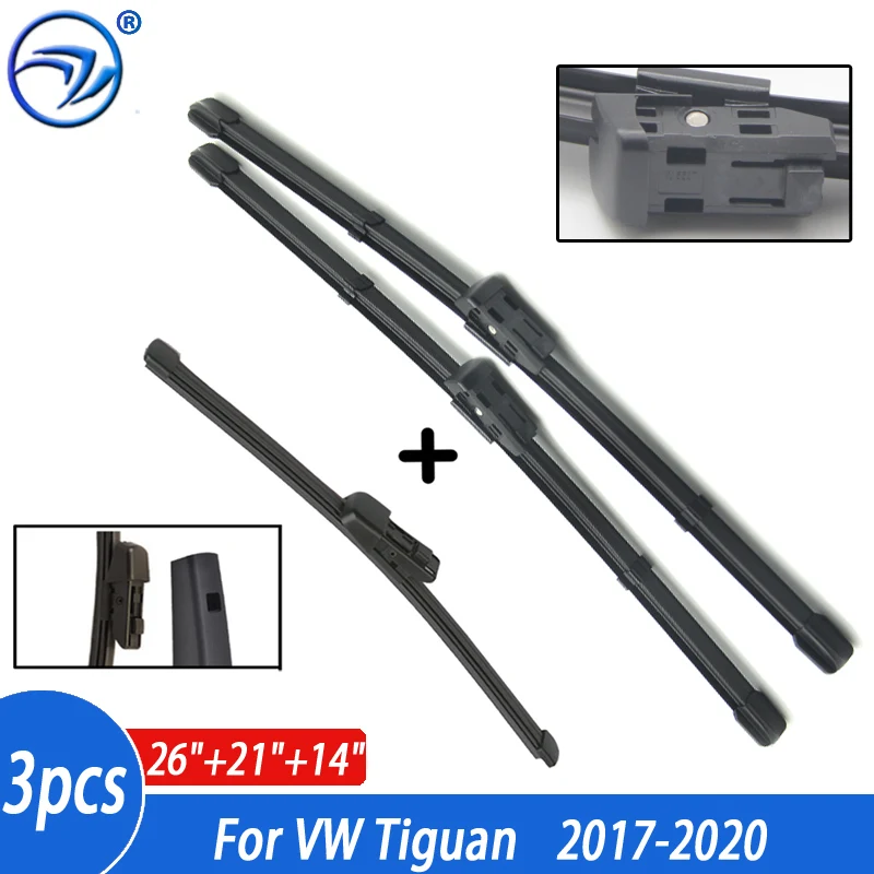 Wiper Front & Rear Wiper Blades Set For VW Tiguan MK2 2017 2018 2019 2020 Windshield Windscreen Window 26\