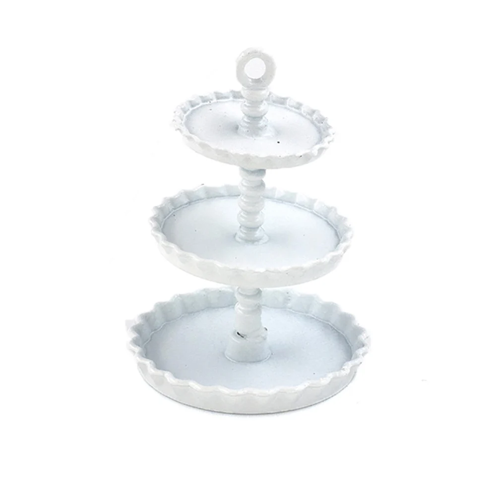 Accessoires miniatures pour maison de poupée 1/12, 1 pièce, Mini support à Dessert en alliage, Simulation de nourriture et de gâteaux, jouets pour décoration de maison de poupée