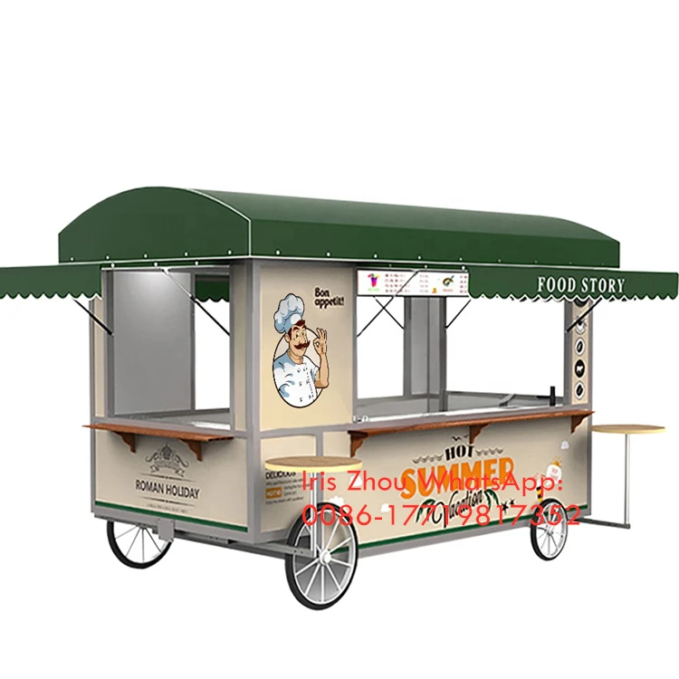 New arrival 3m length 2m width multi-functional vintage mobile fast food truck trailer kiosk