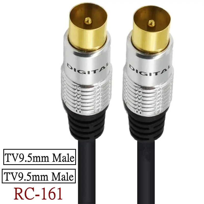 RG59U Extension Cable 9.5mm TV Male to Female Adapter Cord Coaxial TV Cable for Satellite TV Cable Modem Set-top Box Gold Plated