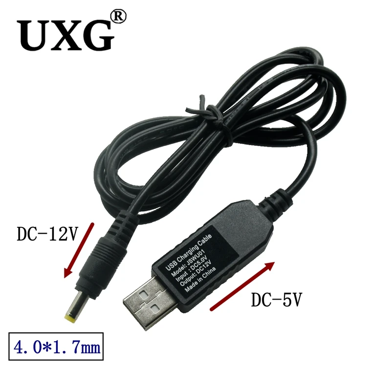 1M USB To DC 4.0 1.7mm power boost line DC 5V to DC 5V 9V 12V Step UP Module USB Converter Adapter Cable 1.7 x 4.0mm Plug Cable