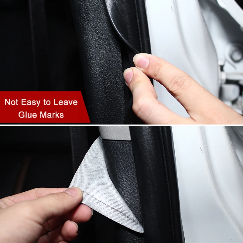 QHCP Car Inner Door Column Protection B Pillars Sticker Leather Safety Belt Buckle Anti-scratch Black Fit For Toyota Camry 2018