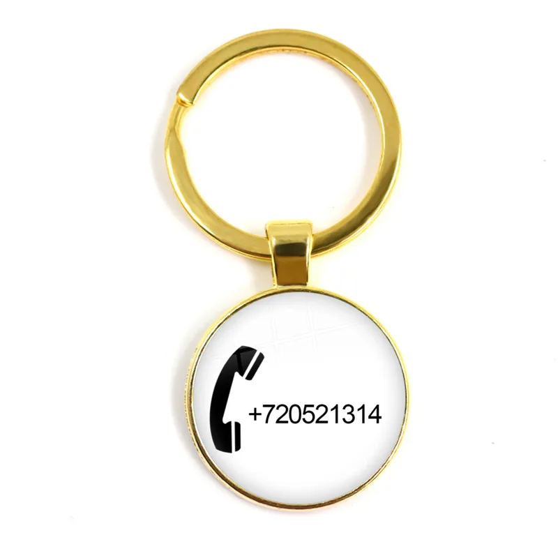 Custom Keychain Personalized Gift Customized Phone Number Anti-lost Keyring Key Chain Ring Wholesale