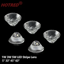 10pcs 20mm 1W 3W 5W LED Stripe LED Lens 5 30 45 60 Degree Optical PMMA LED Lens Reflector Collimator For E27 MR16 GU10 Spot Ligh