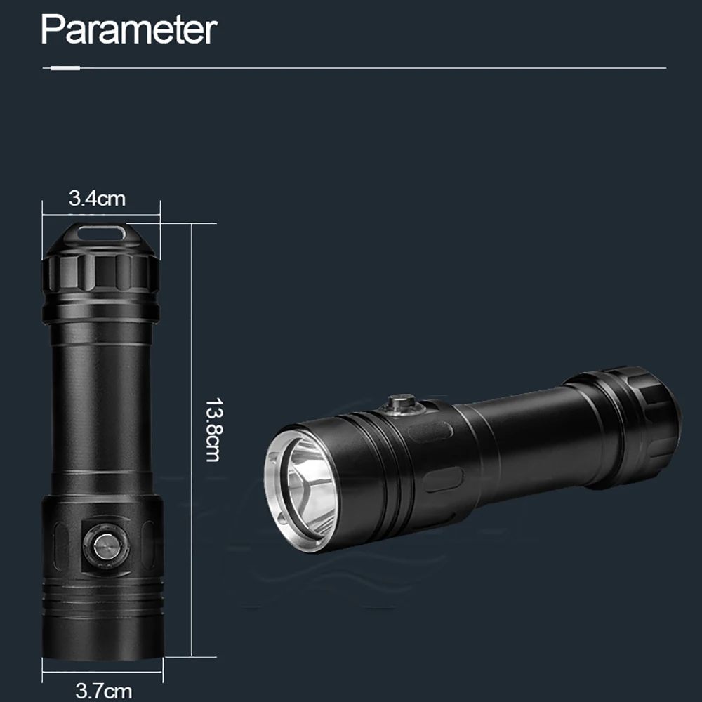 Most Powerful Professional Diving Led Flashlight 100m Underwater Light Scuba Dive Torch Rechargeable Xm L2 Hand Lamp 26650 18650