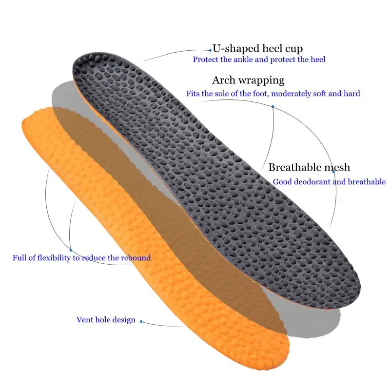 Memory Foam Insoles Providing Excellent Shock Absorption and Cushioning for Feet Relief Sport Insoles Men and Women Everyday Use