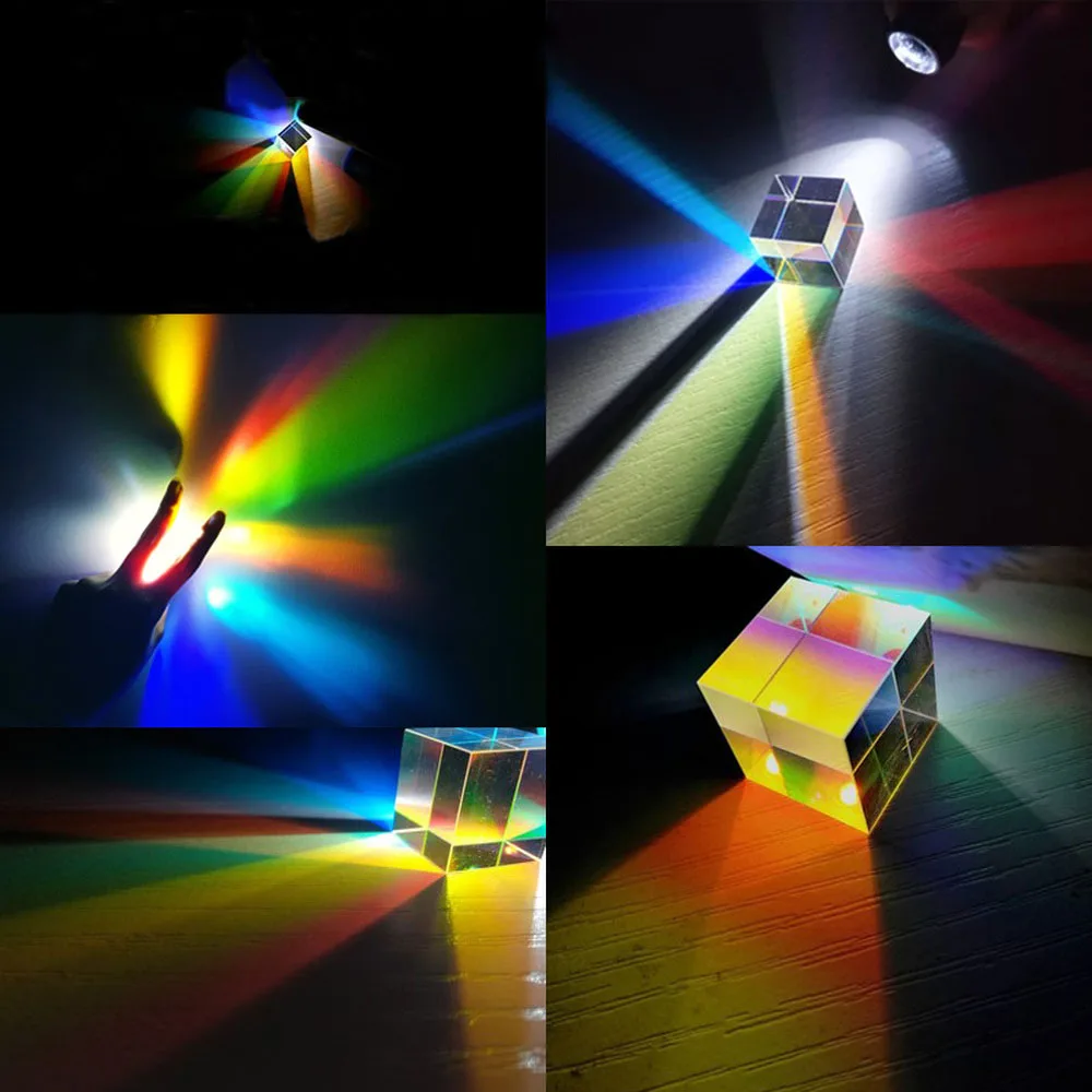 Glass Cube 50Mm Large Dichroic Prism X-Cube Prisms for Photographic Beam Splitting Photography Accessories Decorate Gifts