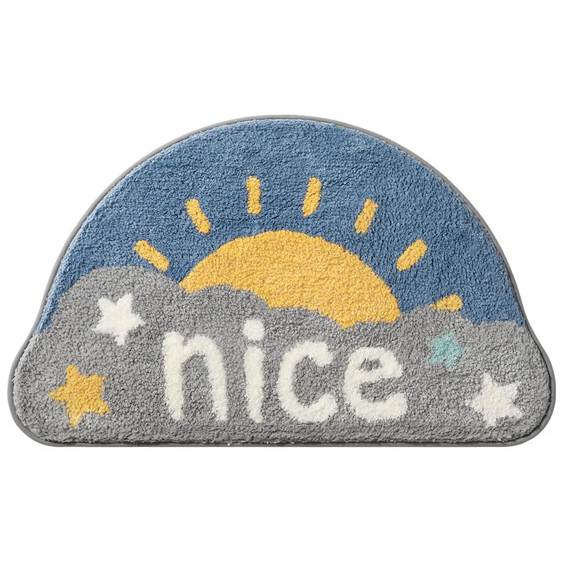 Drop Shipping Cartoon Entrance Doormat Semicircle Dust Proof Anti Slip Door Mat Kitchen Floor Mats Bedroom Carpet Rugs