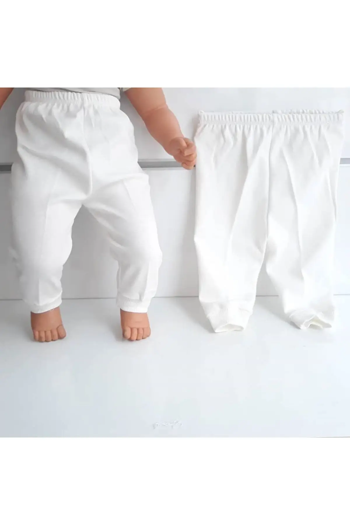 Simple Cream Single Bottom Baby Combed Cotton Pants