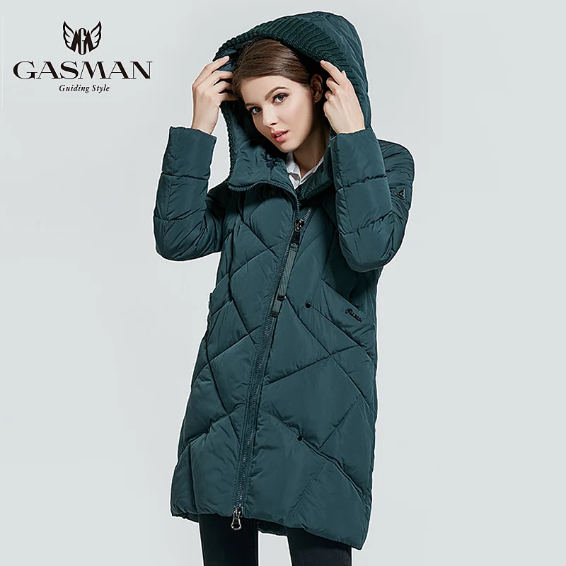 Gasman-casaco com capuz grosso para mulheres, marca parkas, moda, tamanho grande 5xl 6xl, 1702, inverno, 2022