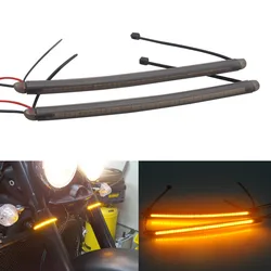 Motorcycle Fork LED Strip Fork Turn Signal Light Strip Flashing Blinker Ring Fit for Harley Victory Honda Yamaha
