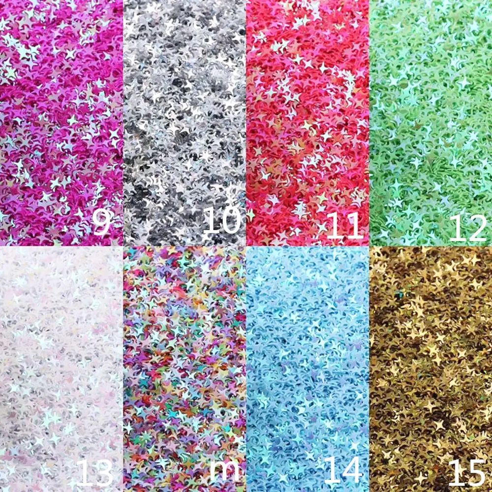 Atacado colorido 4mm glitter 4 pontos estrela flocos frouxos lantejoulas diy scrapbooking casamento prego lantejoulas decoração da arte