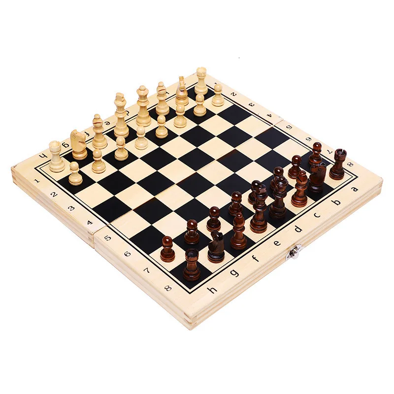 Entertainment New Magnetic Chess Game Solid Wood Folding High Quality Chess Board Games Panel Wooden Printing  Profesional