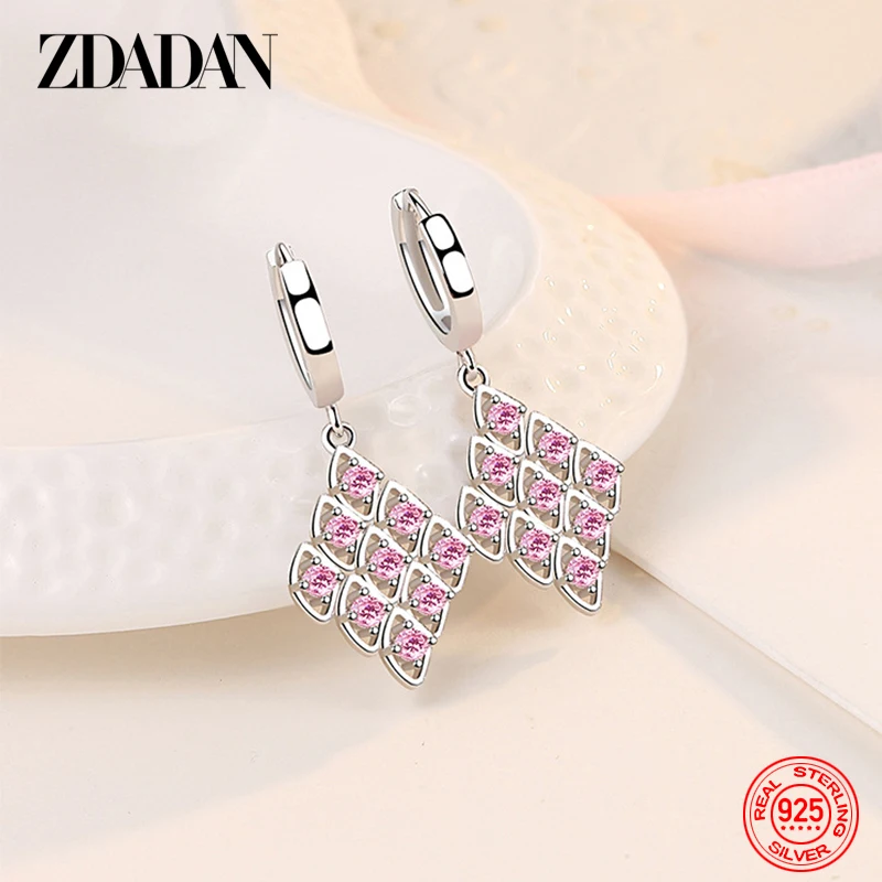 Zdadan 925ต่างหูทรงเรขาคณิตเงินสเตอริ่งสำหรับเครื่องประดับแฟชั่นสำหรับผู้หญิง