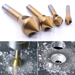 Titanium Countersink Deburring Drill Taper Hole Cutter Steel/Aluminum Countersunk Head Chamfering Wood Hole Drill Bits