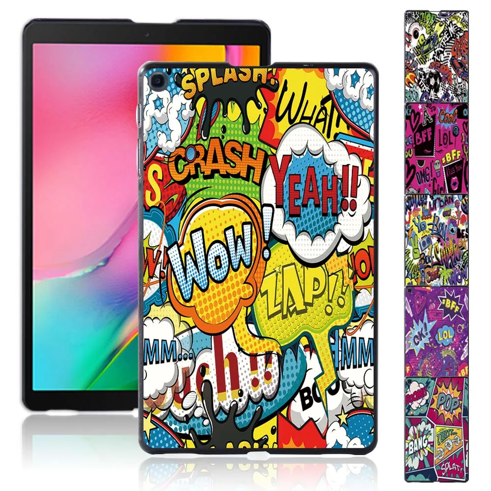 Case for Samsung Galaxy Tab A 10.1 2019 T510/T515 Graffiti Art Pattern Fashion Plastic Tablet Shell Cover + Free Stylus