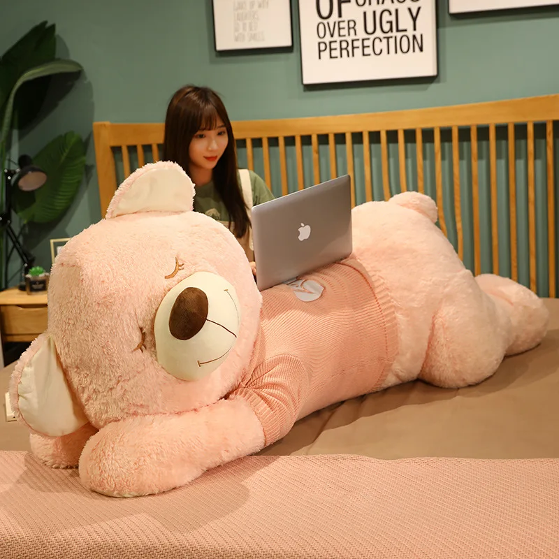 80-100 cm Kawaii Dier Pluche Met Trui Poppen Knuffels Zacht Slapen Schattige BearPlush Kussen Knuffels
