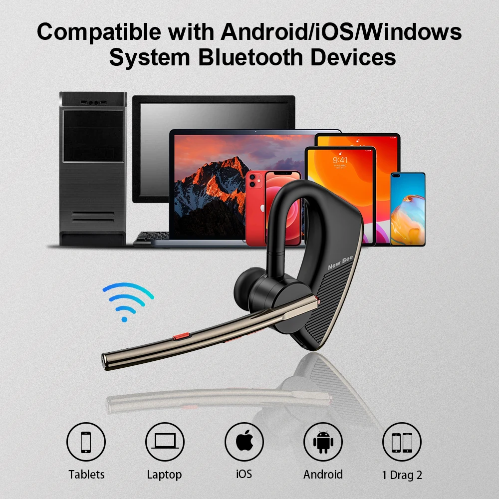 سماعة رأس بلوتوث لاسلكية جديدة Bee M50 5.2 سماعات أذن مع ميكروفون مزدوج بدون استخدام اليدين CVC8.0 سماعة أذن بخاصية إلغاء الضوضاء