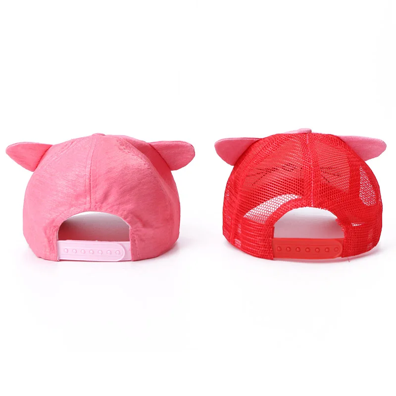 Cute Ears Cat Baseball Cap for Children Girls Boys Pearl Hat Baseball Caps Adjustable Summer Sun Hat Cap Cute Baby Kid Snapback