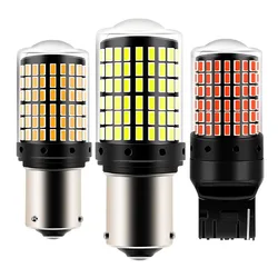 1Pcs 1156 Ba15s T20 LED P21W W21W PY21W LED Canbus Bulbs No Hyper Flash lights Auto Car Turn Signal Parking lights 3014 144 smd