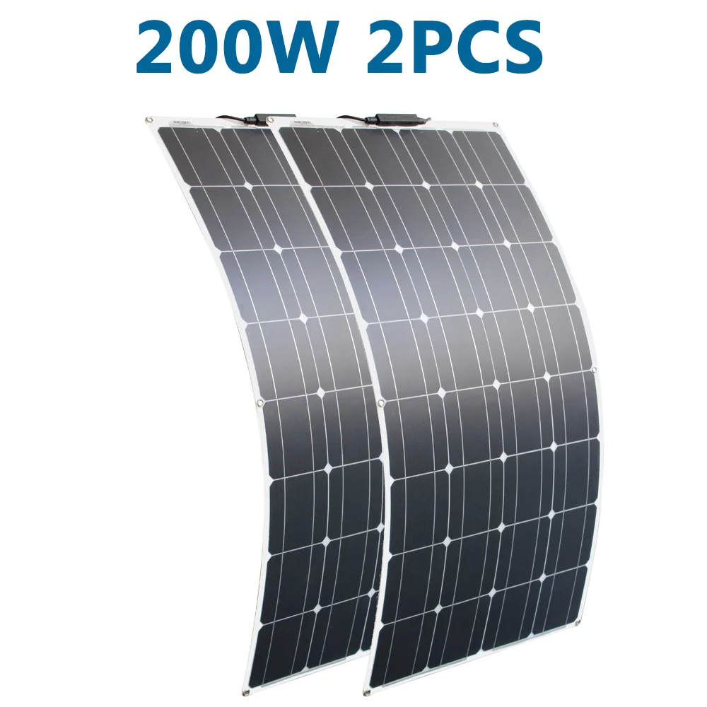 RG 2pcs 4pcs 6pcsแผงพลังงานแสงอาทิตย์ที่มีความยืดหยุ่น 16V 100Wเซลล์Monocrystallineซิลิคอน 12V 100W Сонечная панэль