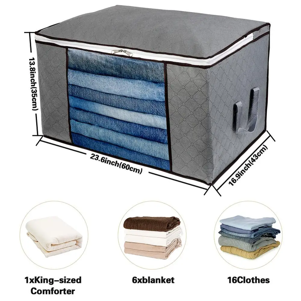 

Window Bags For Storing Clothes Non-Woven Storage Organizer Foldable Waterproof Oxford Clear