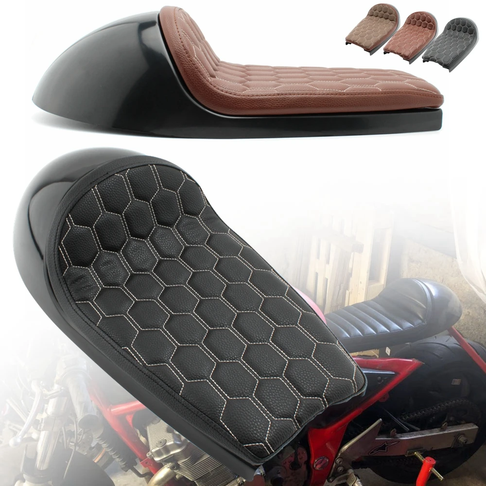 Cafe Racer Seat Retro Seat Pan Base Vintage Cushion Scrambler Vintage Saddle Motorcycle Seat for Bonneville Honda BMW Triumph