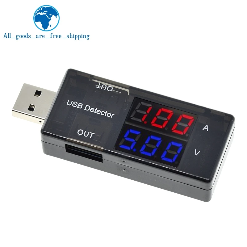 Red+Blue 5A Dual Display Voltage Detector Current Meter Dual USB Charge Detector Tester Battery Voltmeter Ammeter Charger Doctor