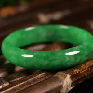 Send Certificate Natural Myanmar Emerald cheapest A-Class Carved 54mm-62mm Green Round Bracelet Exquisite Princess Hand Ring Best Gift