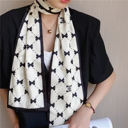 2025 New Retro French Women Twill Silk Neckerchiefs Spring and Autumn Polyester Top Quality Ladies Party Scarves All-match Scarf