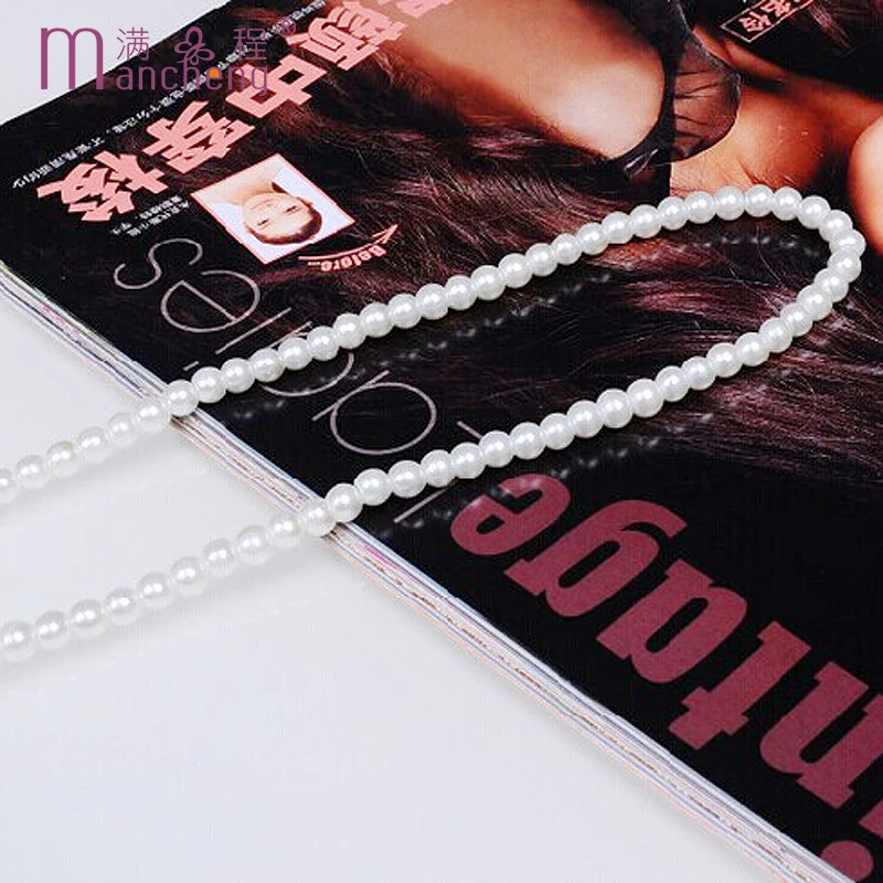 tiki  2 rupee item Fashion Perfectly Round Pearl Long Set Auger Women Necklace 80CM Good Quality Collar Para Mujer Wholesale